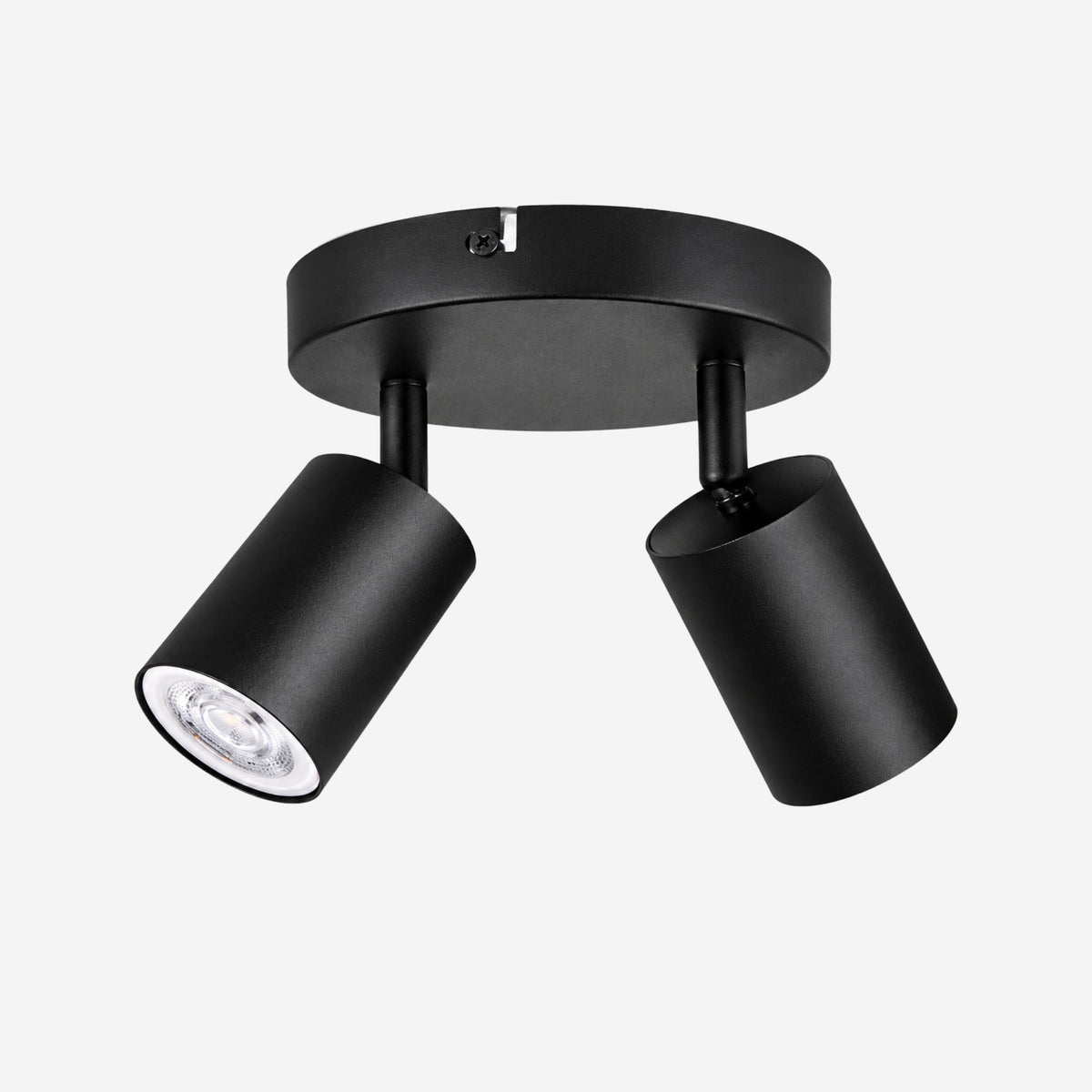 plafonnier spot circulaire orientable contemporain 2 spots noir variante produit