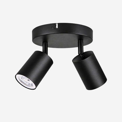 plafonnier spot circulaire orientable contemporain 2 spots noir variante produit