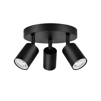 plafonnier spot circulaire orientable contemporain 3 spots noir fiche produit