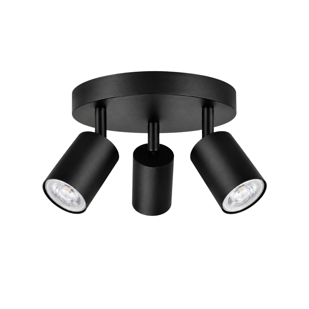 plafonnier spot circulaire orientable contemporain 3 spots noir variante produit