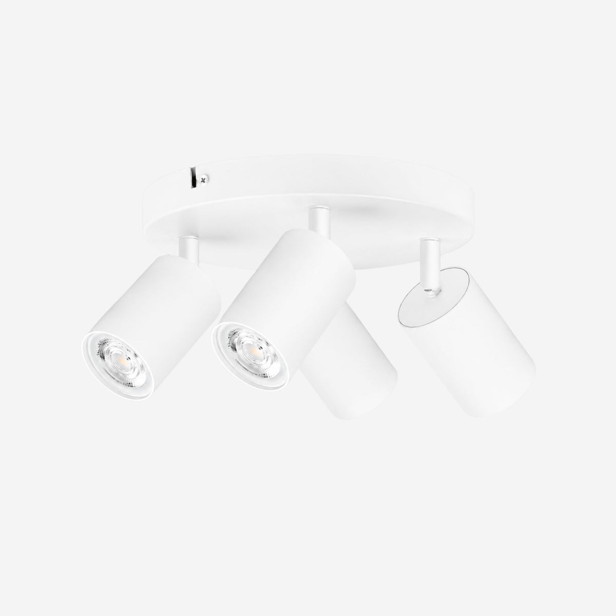 plafonnier spot circulaire orientable contemporain 4 spots blanc fiche produit