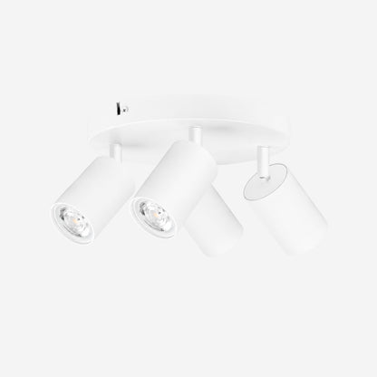 plafonnier spot circulaire orientable contemporain 4 spots blanc variante produit