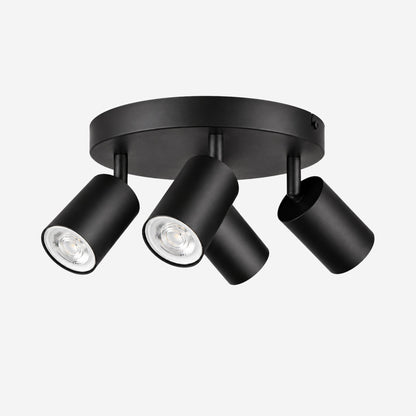plafonnier spot circulaire orientable contemporain noir 4 spots fiche produit