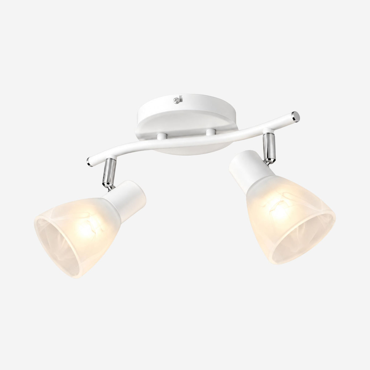 plafonnier spot design moderne 2 spots blanc fiche produit