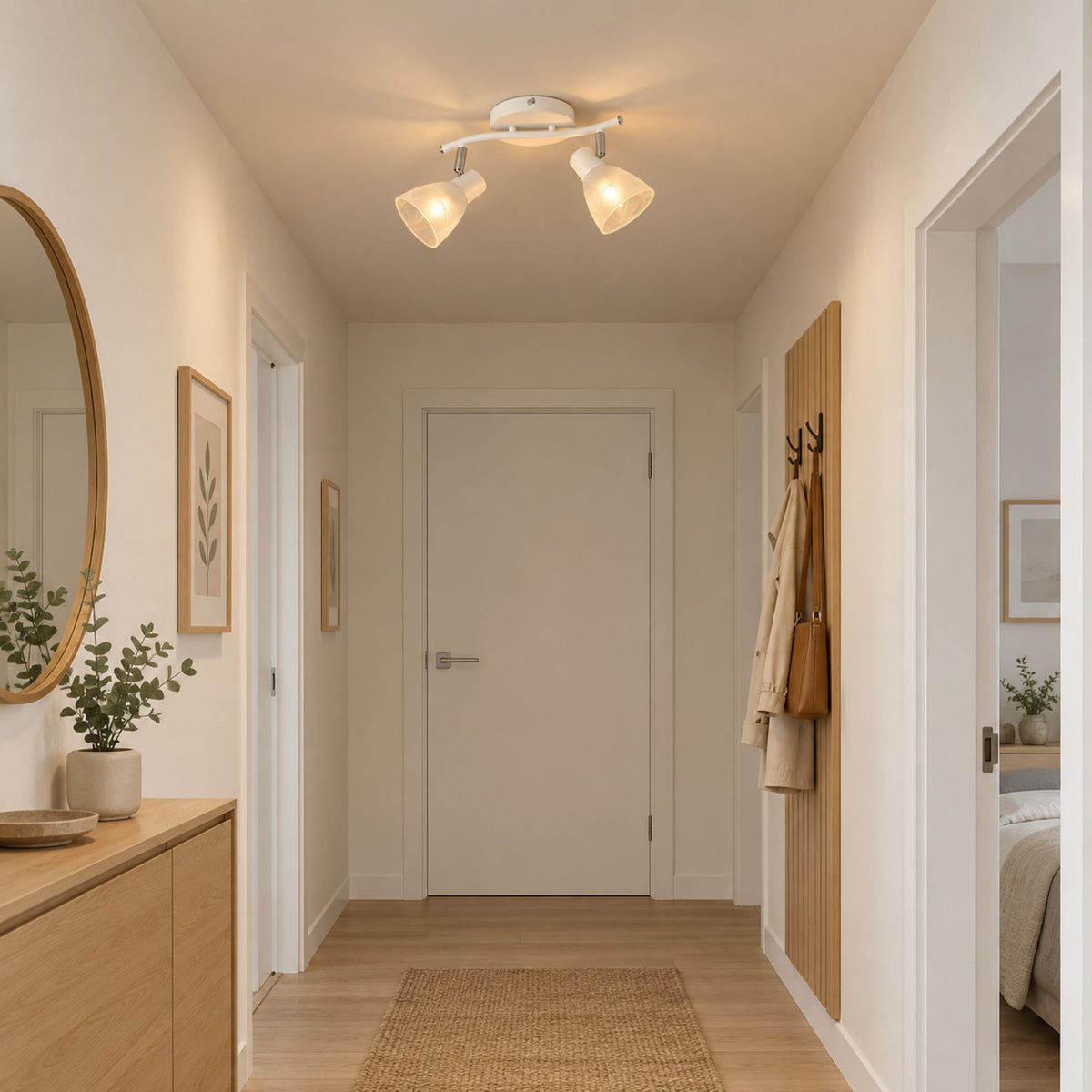 plafonnier spot design moderne 2 spots couloir