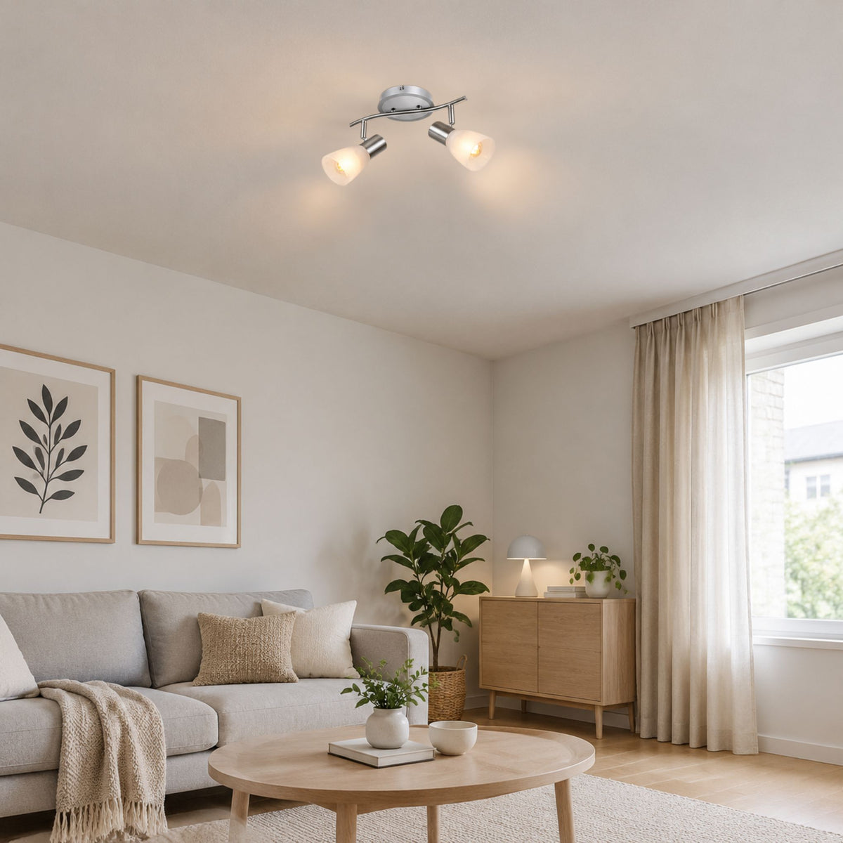 plafonnier spot design moderne 2 spots sejour