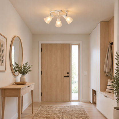 plafonnier spot design moderne 3 spots blanc couloir