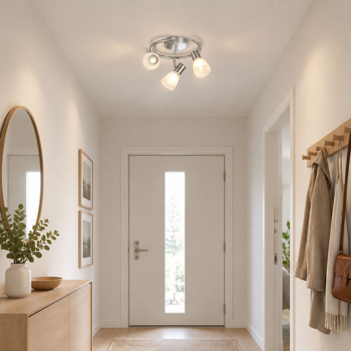 plafonnier spot design moderne 3 spots entree
