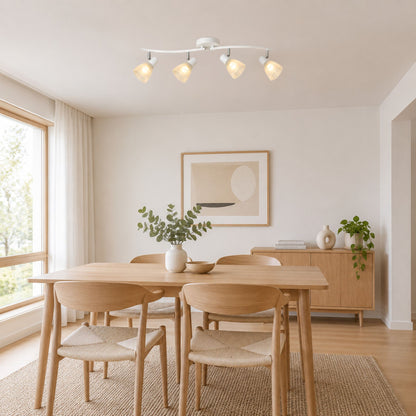 plafonnier spot design moderne 4 spots blanc salle manger