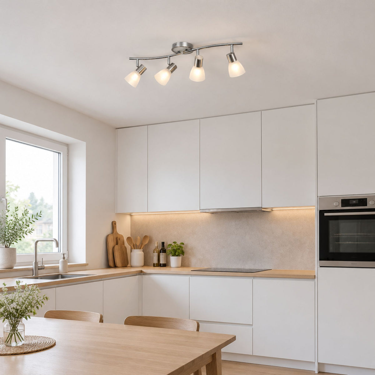 plafonnier spot design moderne 4 spots cuisine