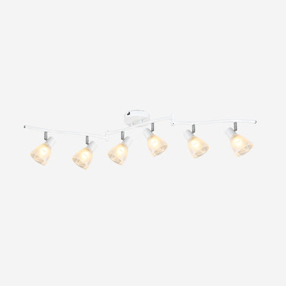 plafonnier spot design moderne 6 spots blanc fiche produit