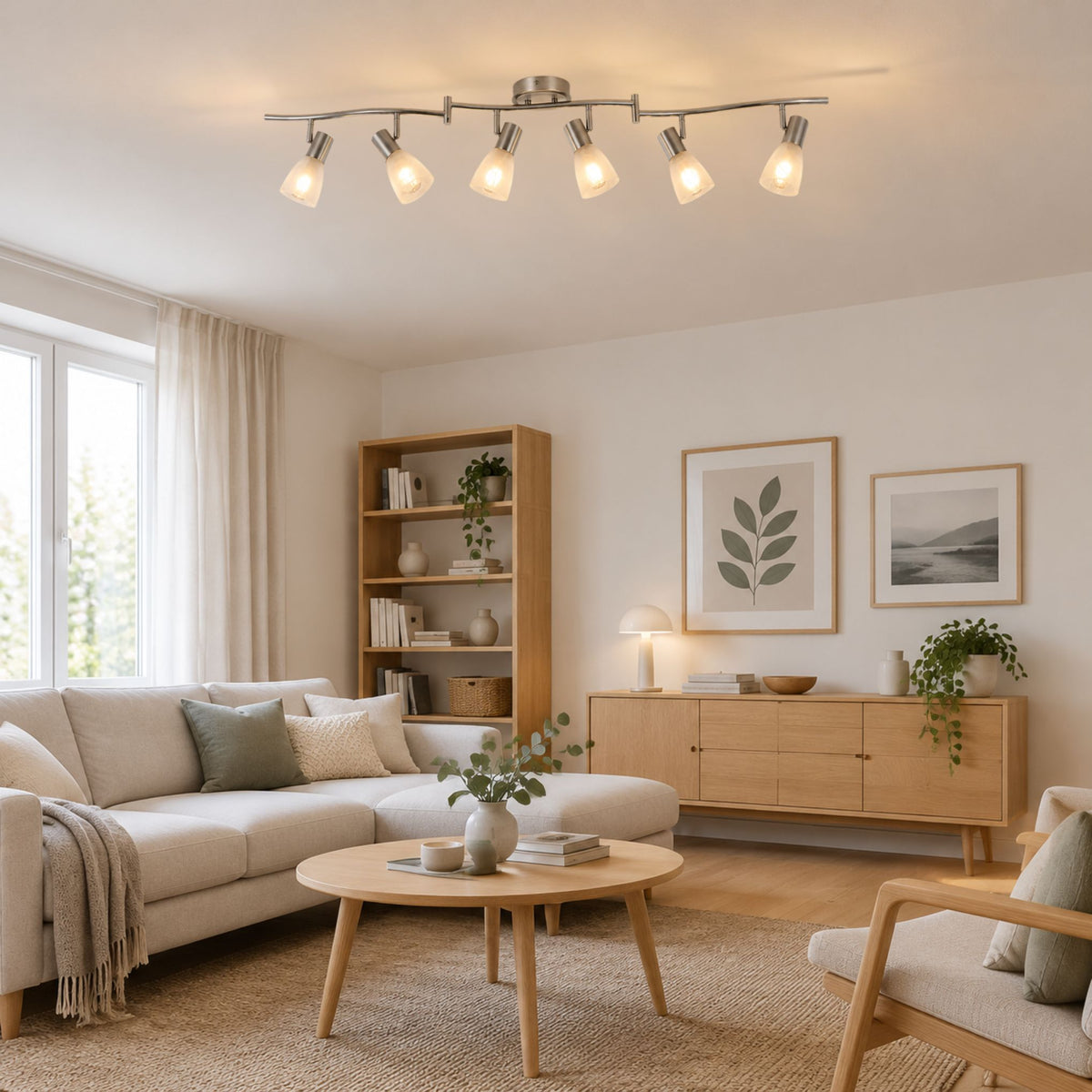 plafonnier spot design moderne 6 spots sejour