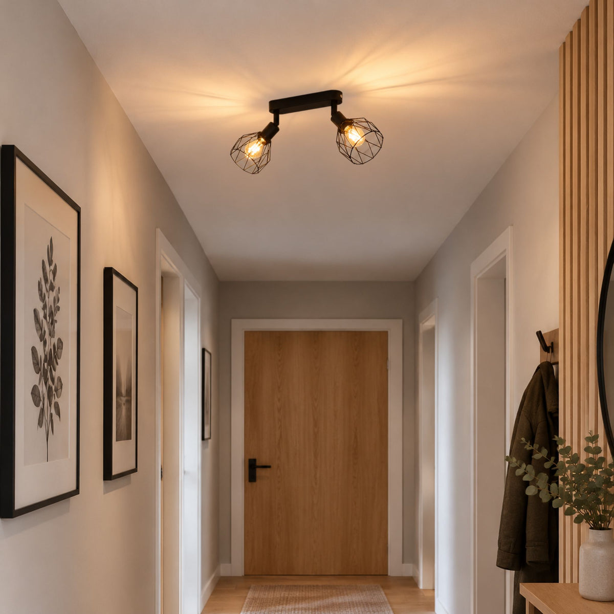 plafonnier spot industriel orientable 350 2 spots couloir