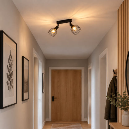 plafonnier spot industriel orientable 350 2 spots couloir