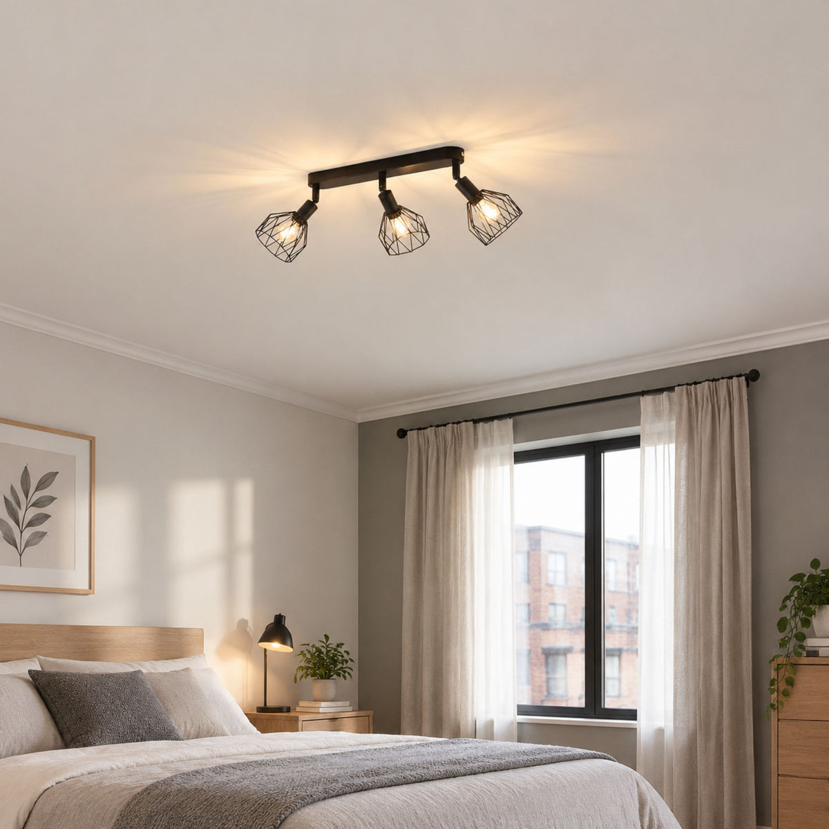 plafonnier spot industriel orientable 350 3 spots chambre