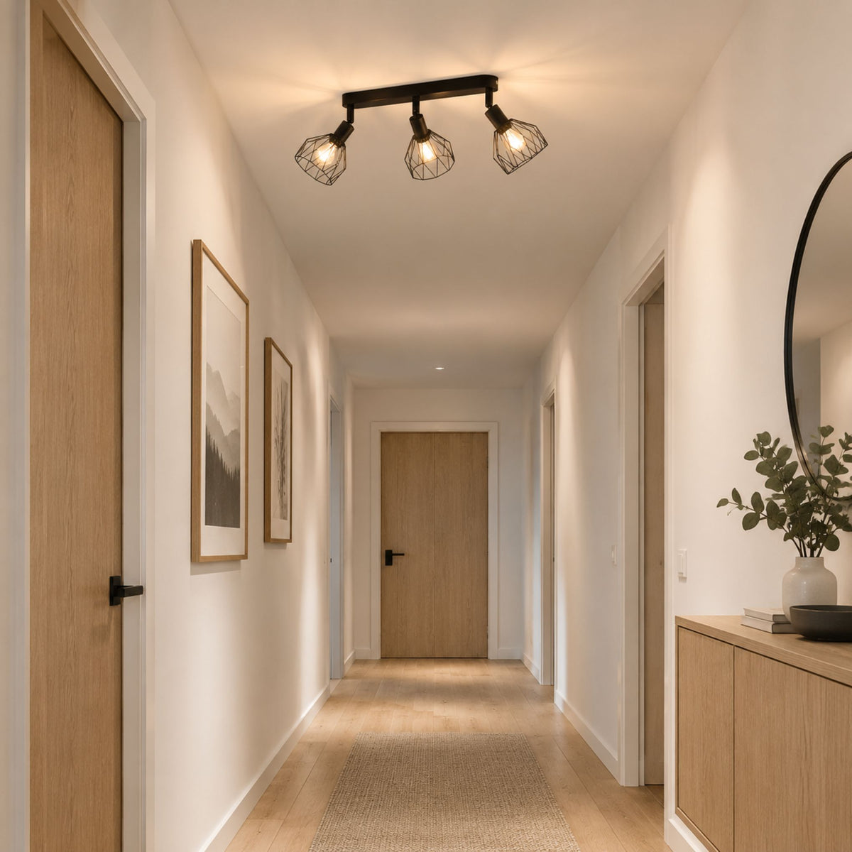 plafonnier spot industriel orientable 350 3 spots couloir