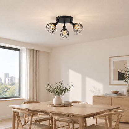 plafonnier spot industriel orientable 350 3 spots salle manger fenetre