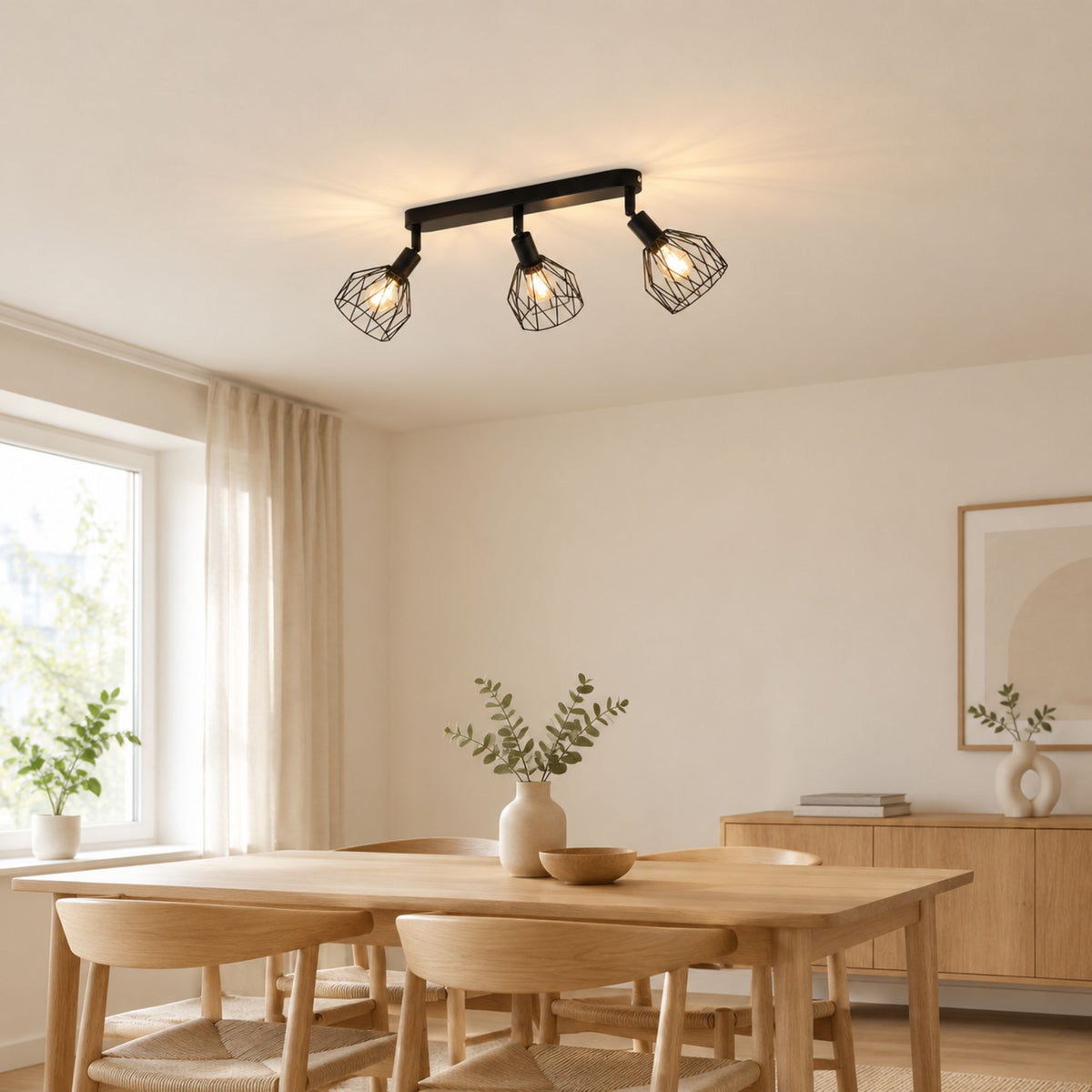 plafonnier spot industriel orientable 350 3 spots salle manger