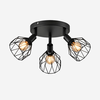 plafonnier spot industriel orientable 350 3 spots socle rond fiche produit