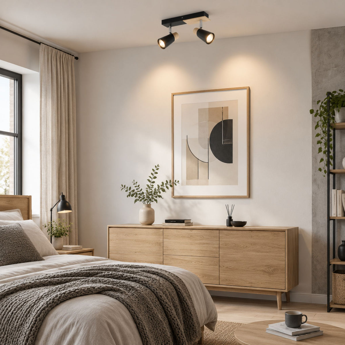plafonnier spot nordique industriel chic 2 spots chambre