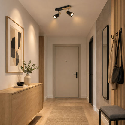 plafonnier spot nordique industriel chic 2 spots couloir et entree