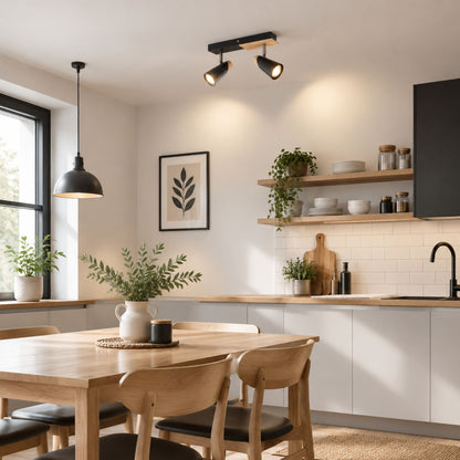 plafonnier spot nordique industriel chic 2 spots cuisine