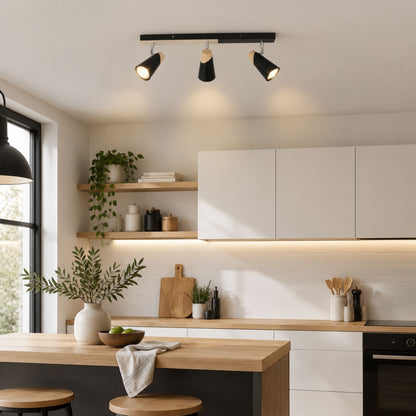 plafonnier spot nordique industriel chic 3 spots cuisine
