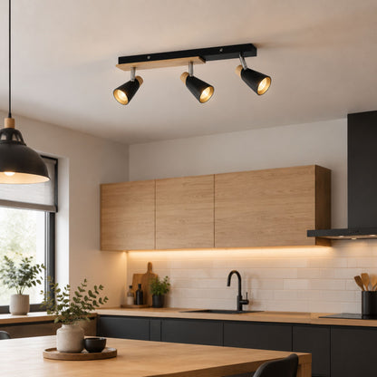 plafonnier spot nordique industriel chic 3 spots interieur cuisine
