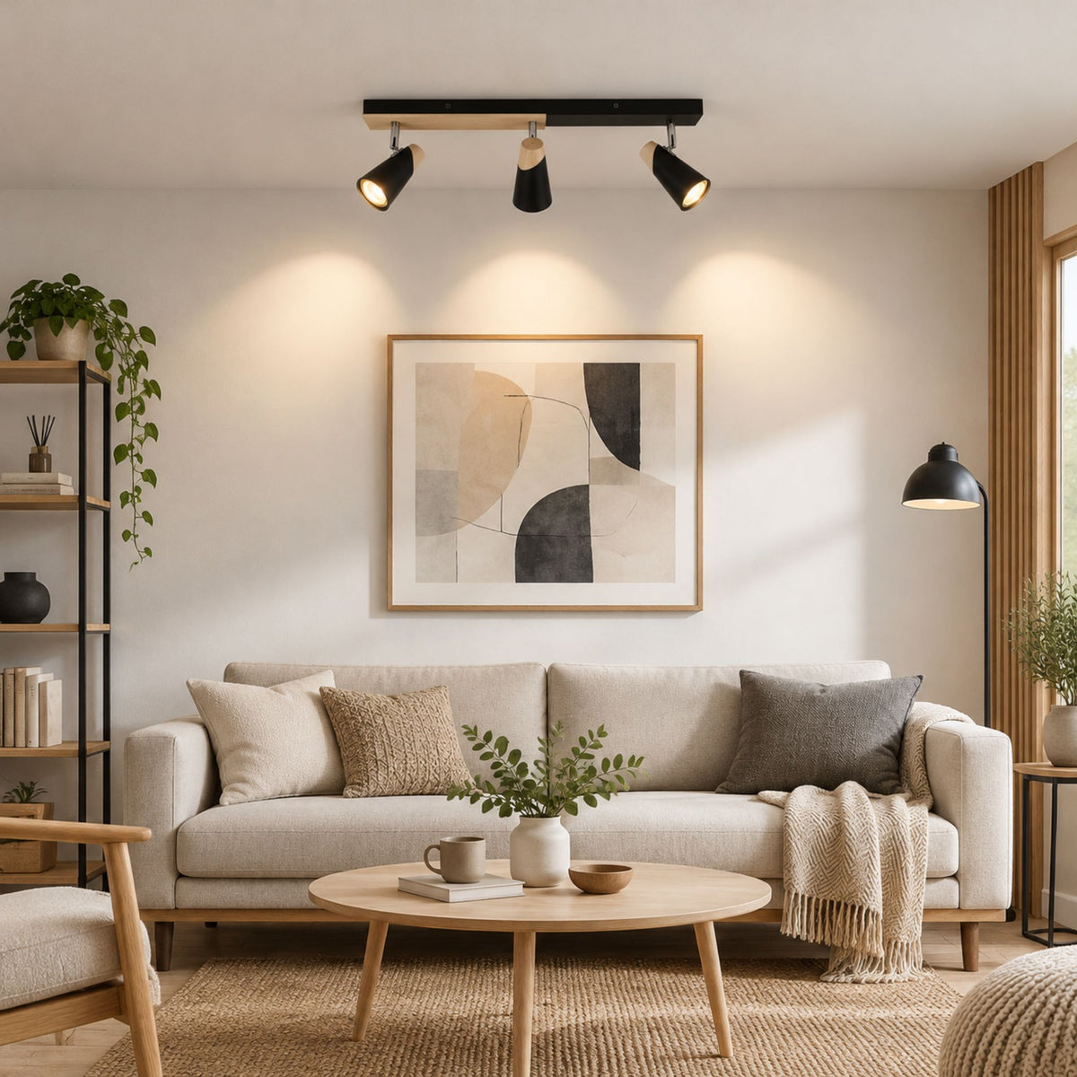 plafonnier spot nordique industriel chic 3 spots sejour