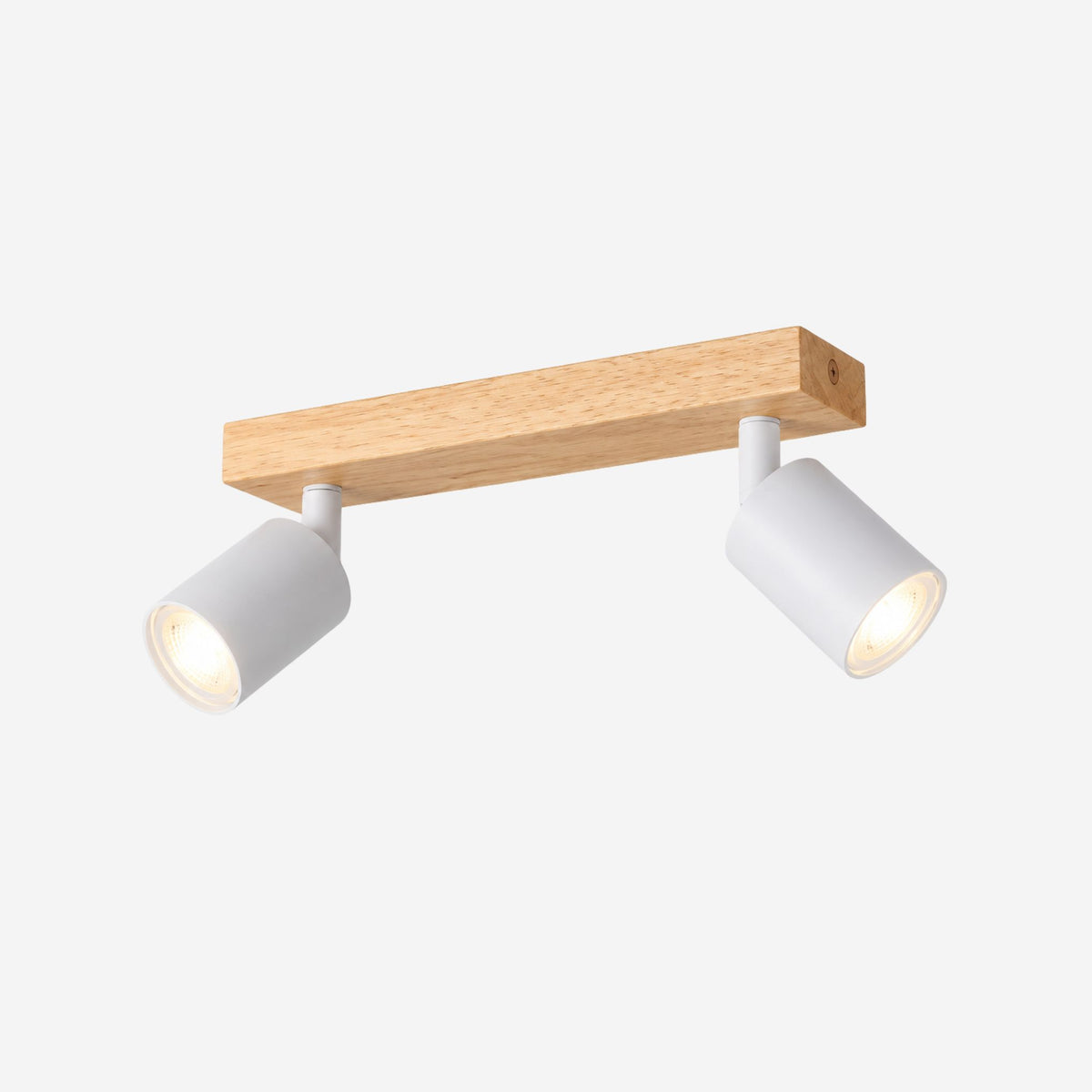 plafonnier spot style nordique bois naturel 2 spots blanc fiche produit