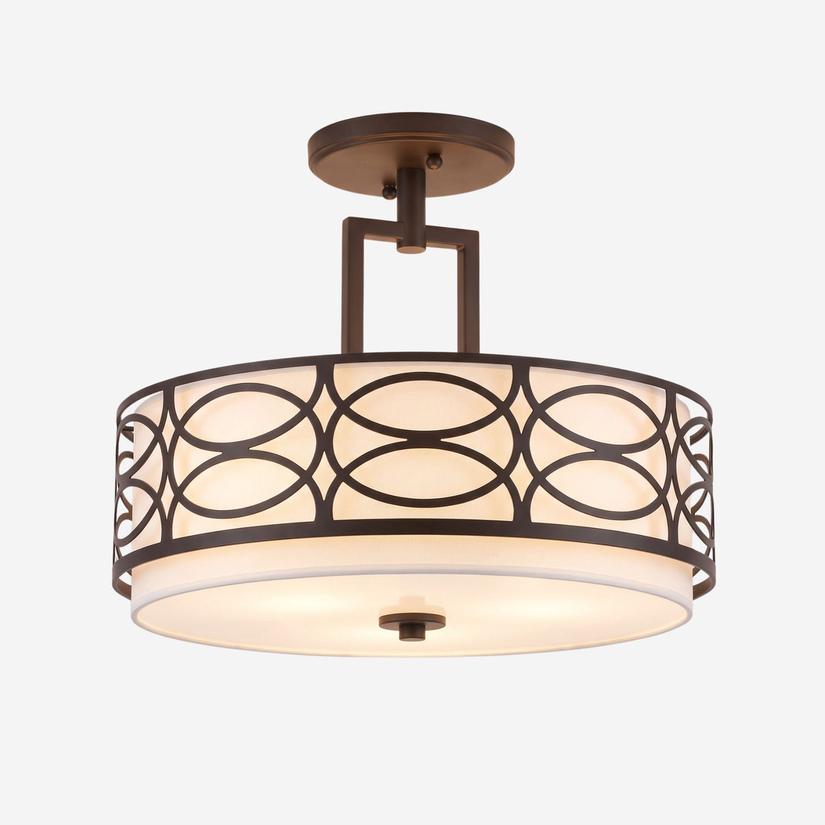 plafonnier tambour art deco bronze huile fiche produit